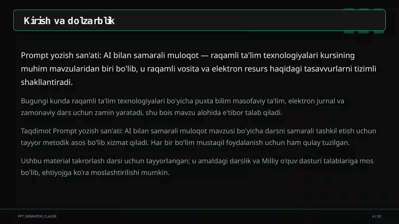 Prompt yozish san'ati: AI bilan samarali muloqot 4