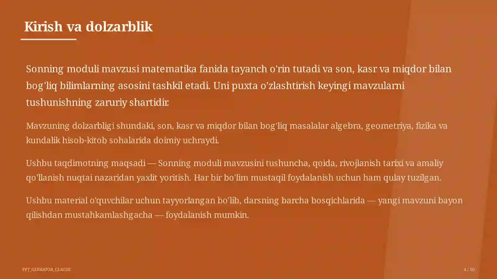 Sonning moduli (6-sinf) 4