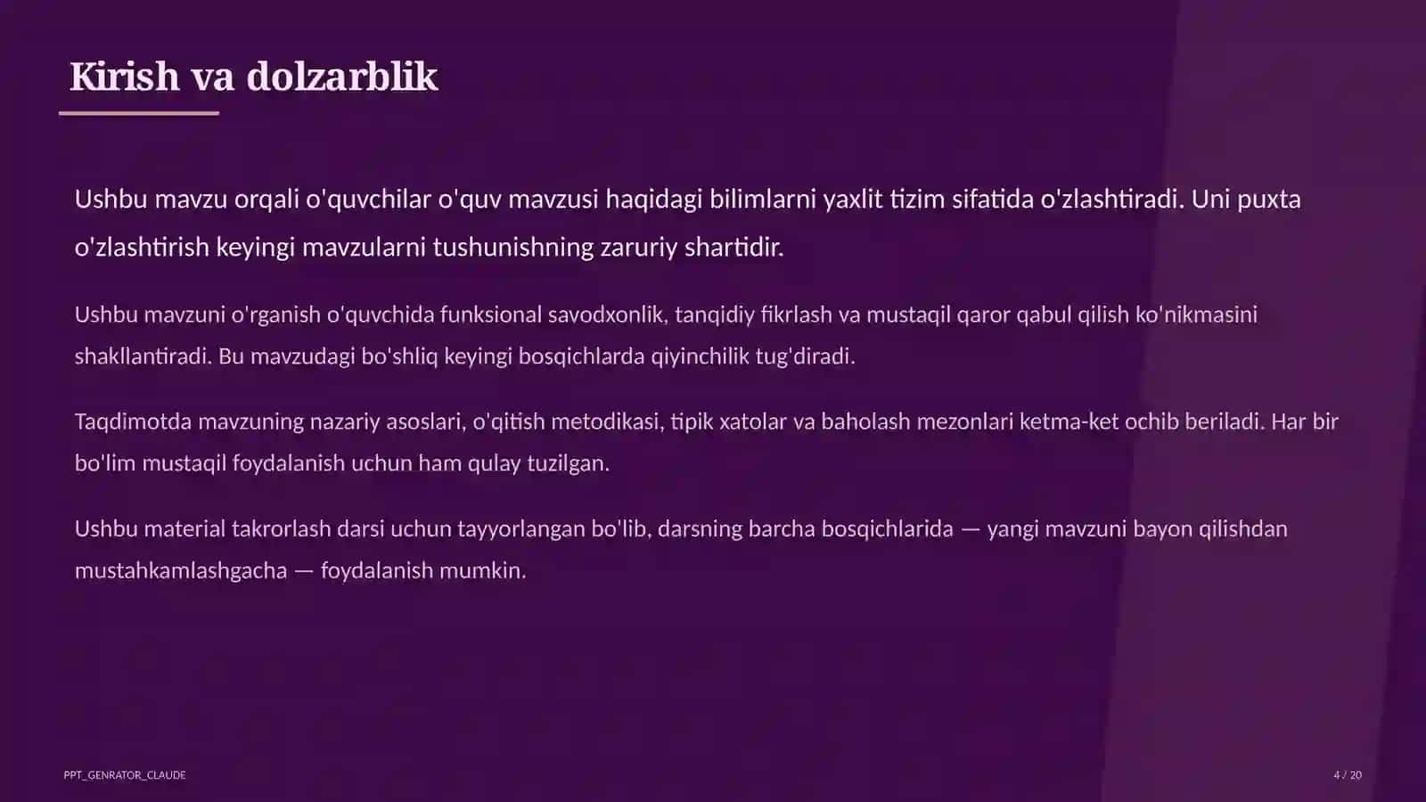 Tabiiy fanlar soatlari 4
