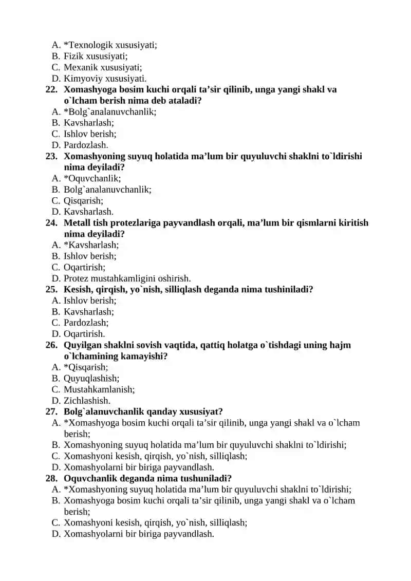 Tish texnikligi materialshunosligi fani 4