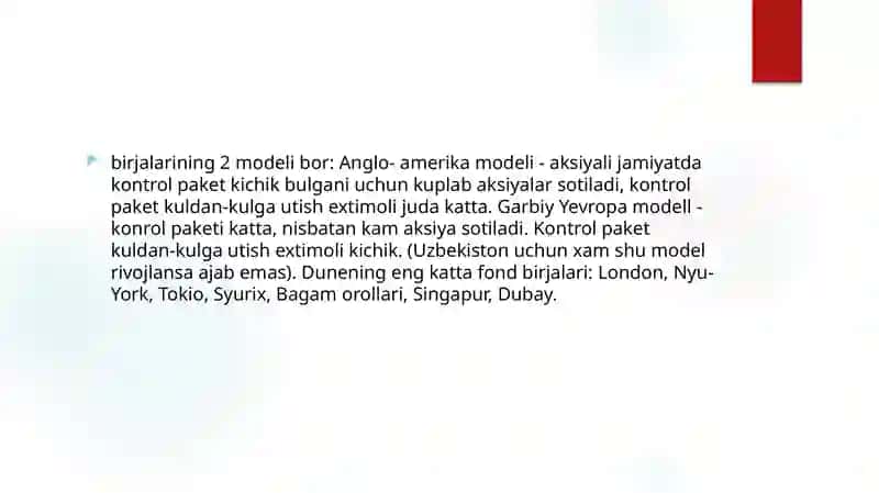 Birja faoliyatini huquqiy tartibga solish 4
