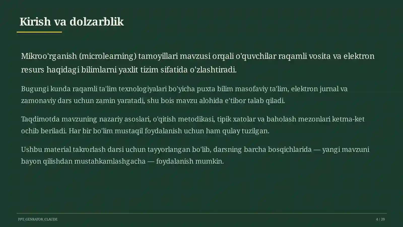 Mikroo'rganish (microlearning) tamoyillari 4