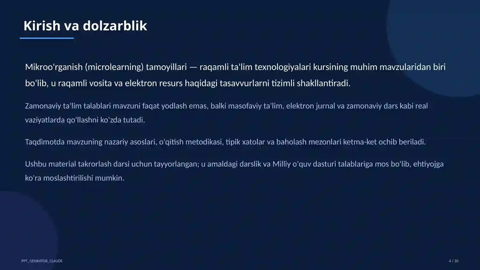 Mikroo'rganish (microlearning) tamoyillari 4