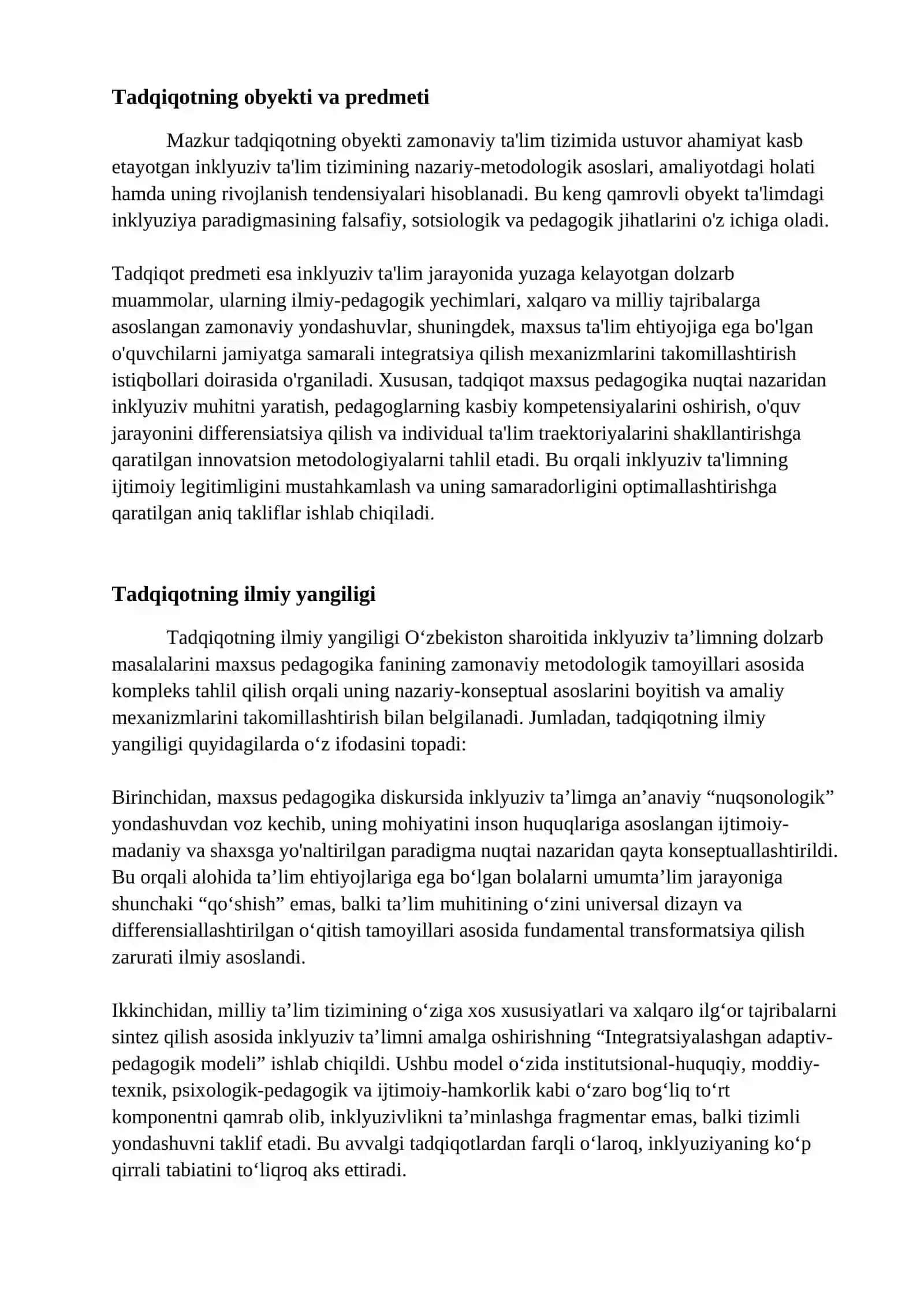 Inklyuziv ta'limning dolzarb masalalari:zamonaviy yondashuvlar va rivojlanish istiqbollari. 4