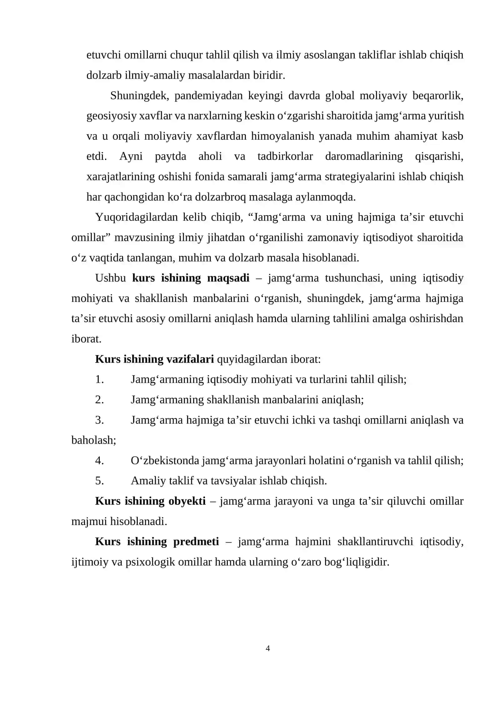 KURS ISHI TITUL VARAG’INI RASMIYLASHTIRISH BO’YICHA NAMUNA 4