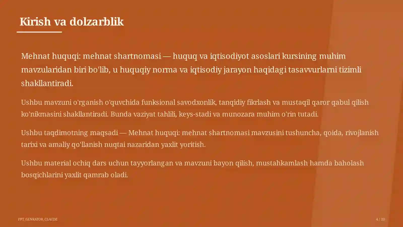 Mehnat huquqi: mehnat shartnomasi (9-sinf) 4