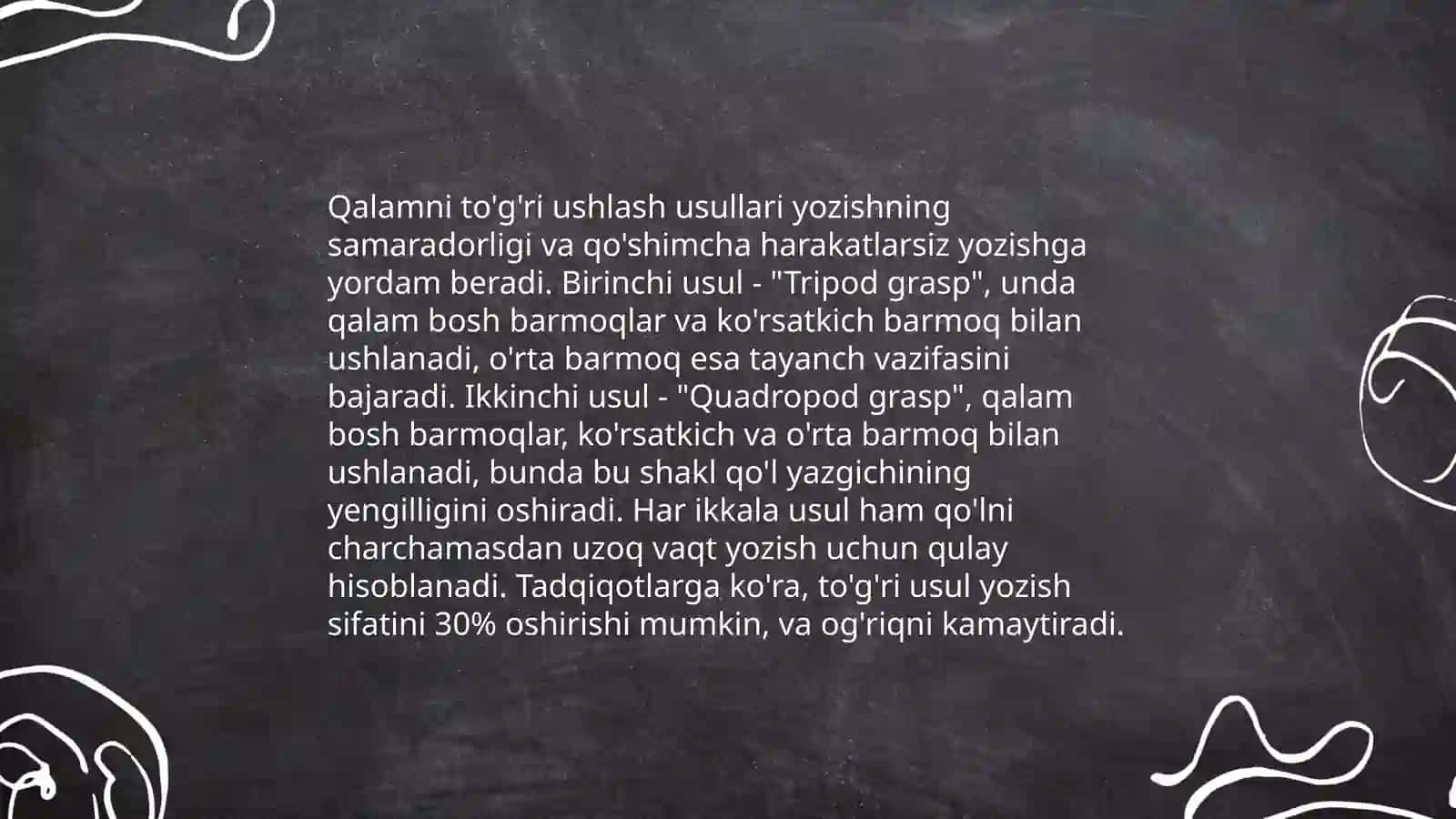 Uchinchi sinf óquvchilarini chiroyli yozuvga órgatish 4