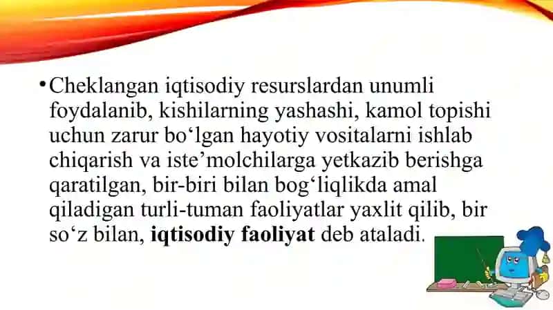 Iqtisodiyot va uning bosh masalasi 4
