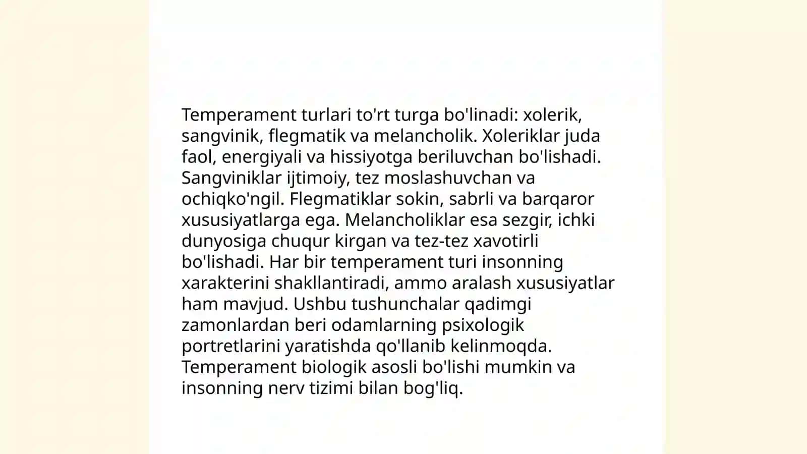 Shaxs temperamentini o’rganish usullari 4