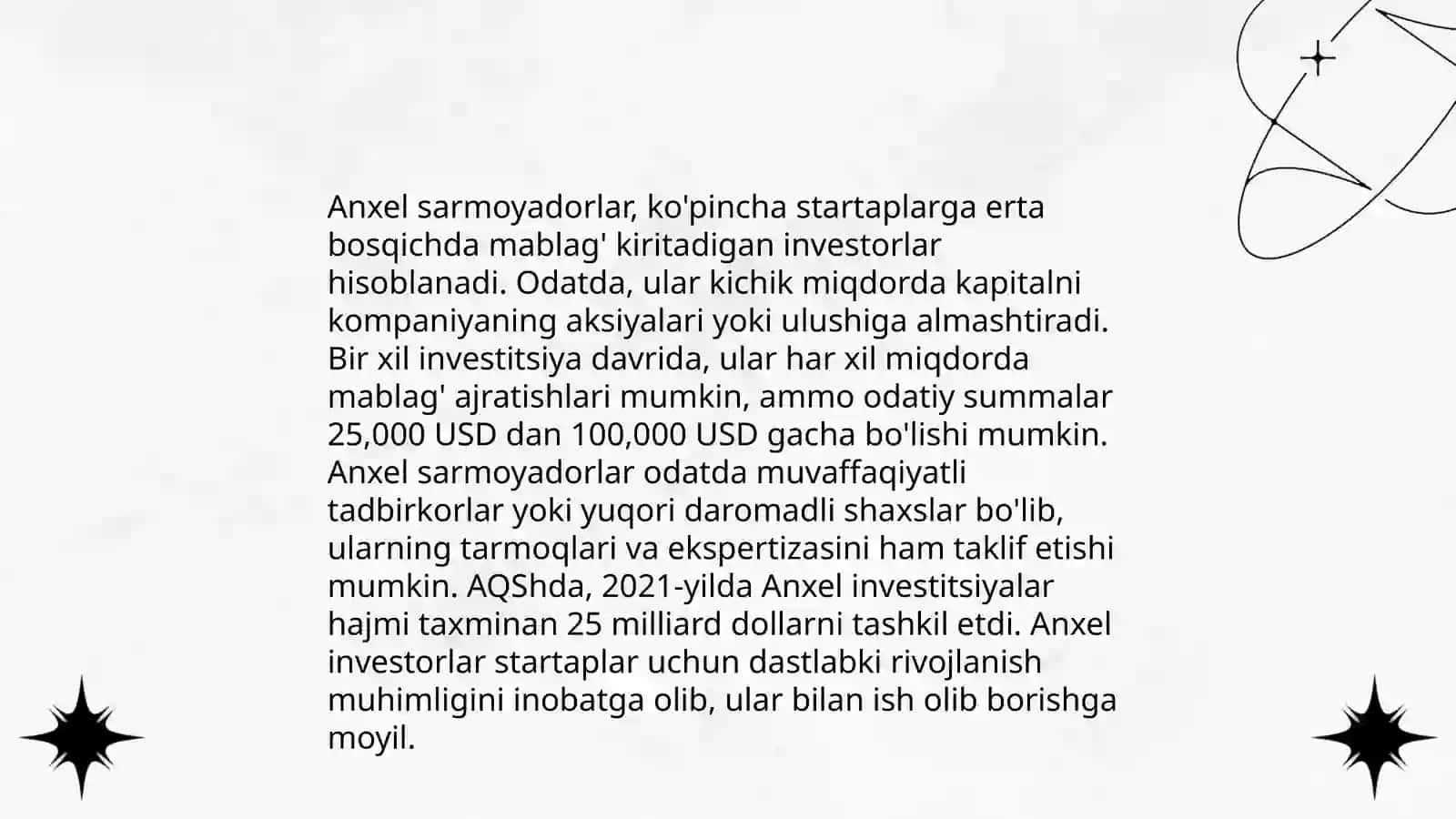 Startapni moliyalashtirish va investitsiya 4