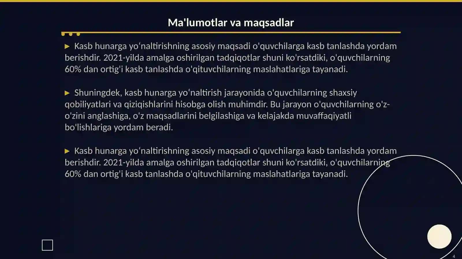 Kasb hunarga yoʻnaltirish ishi 4