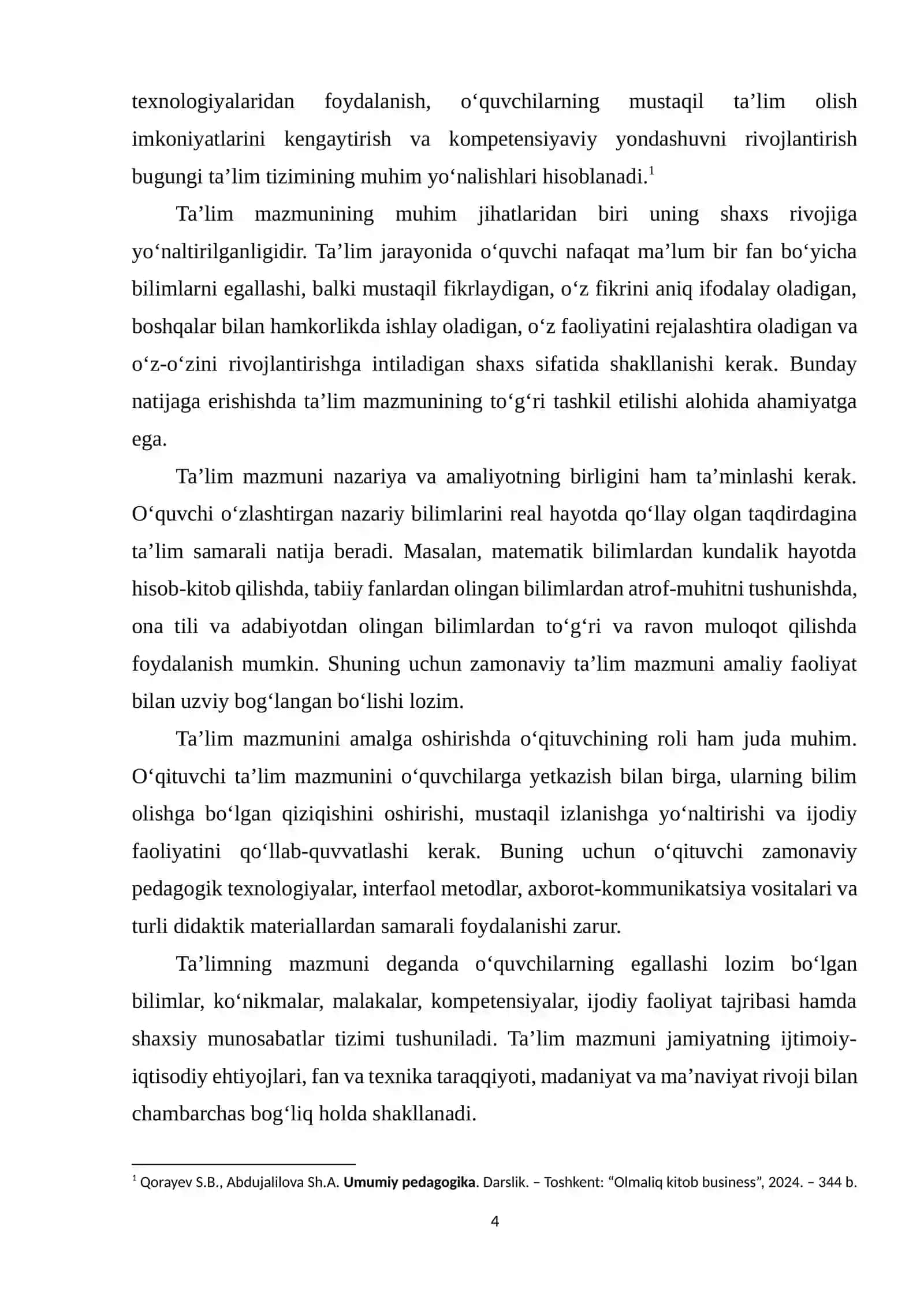 Ta'limning mazmuni 4