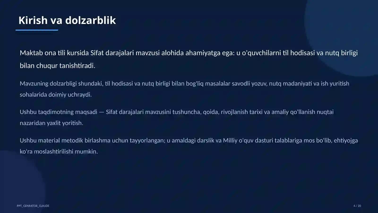 Sifat darajalari (6-sinf) 4