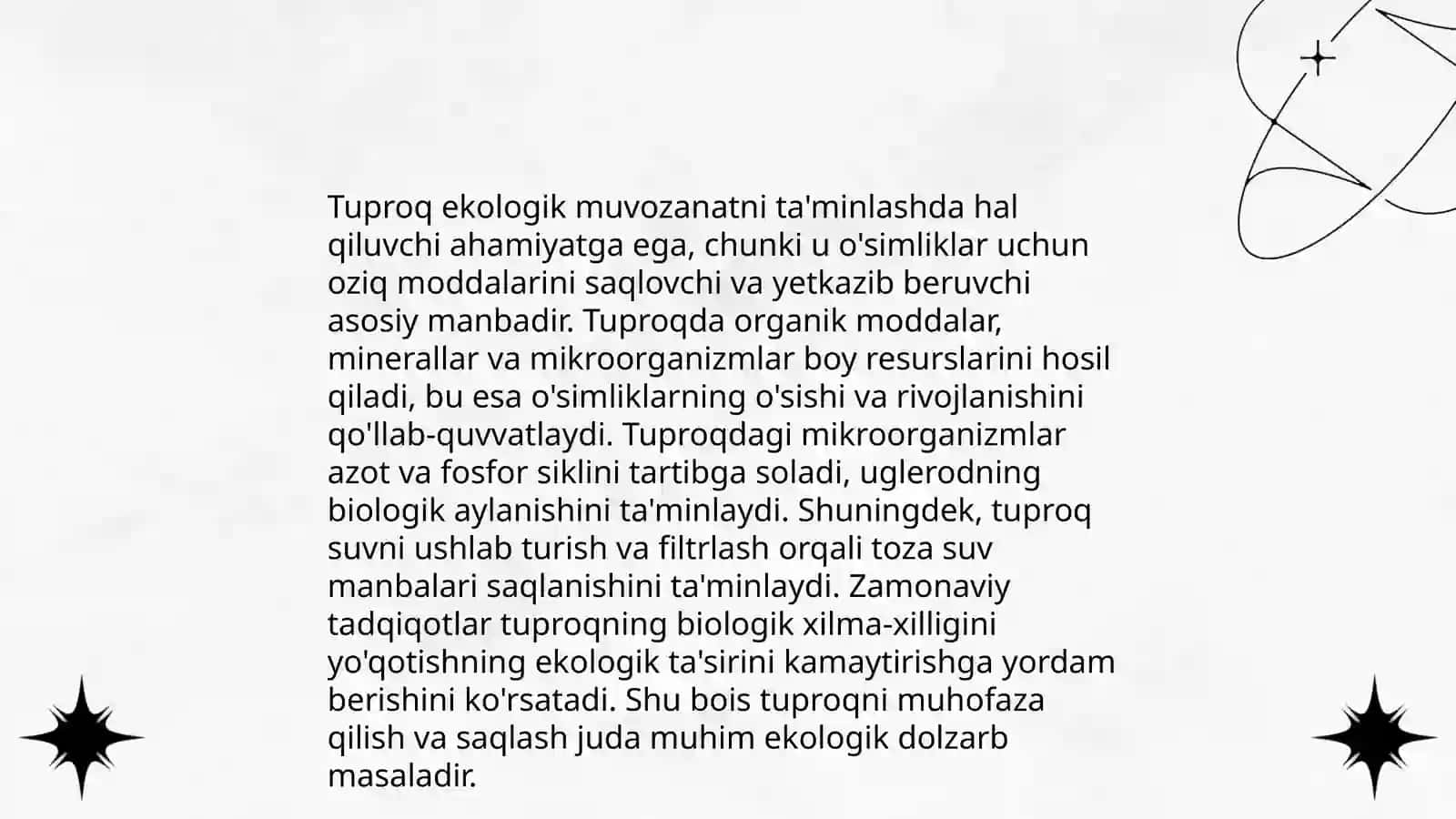 Tuproqlarning inson xayotidagi ro'li 4