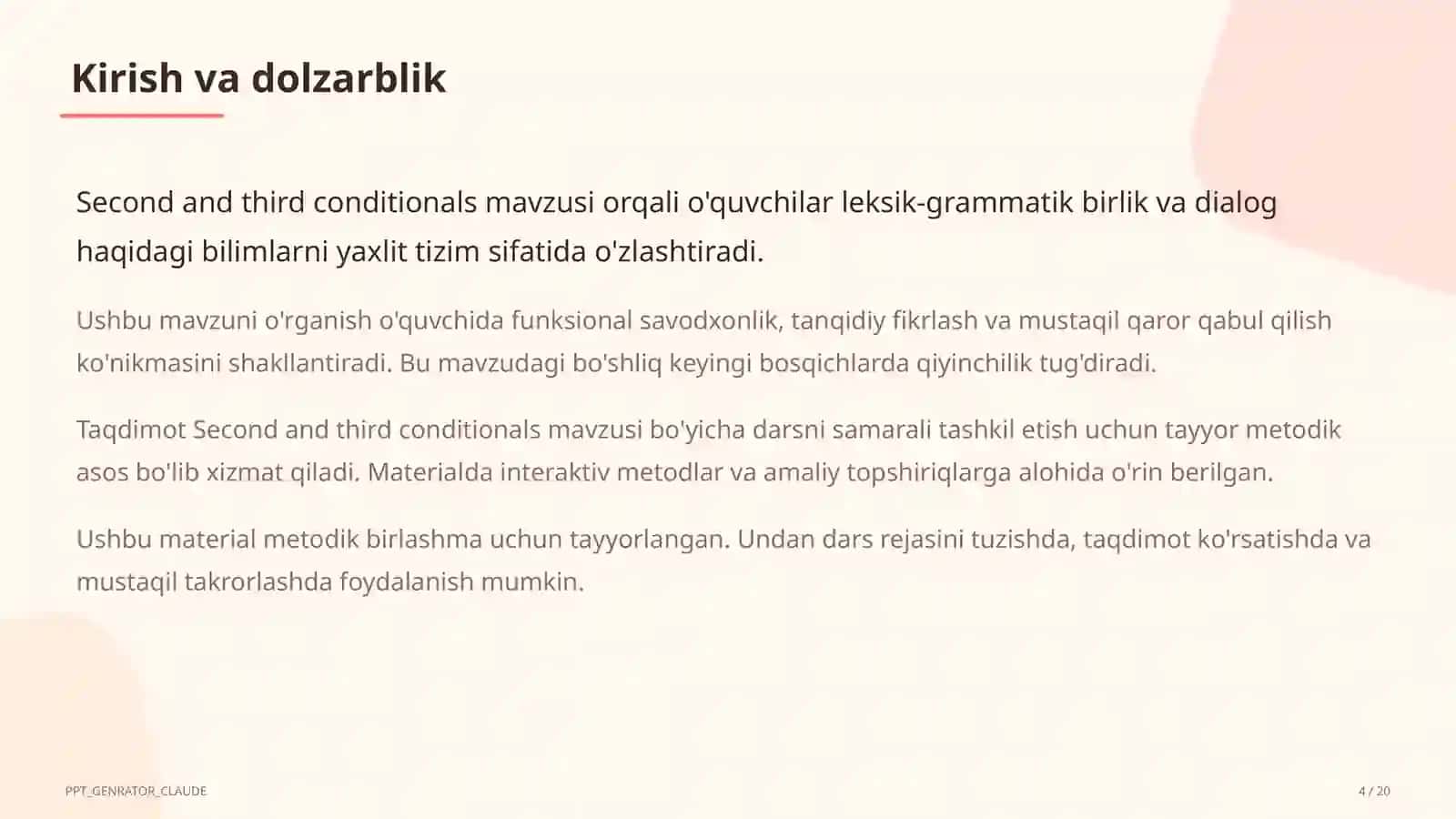 Second and third conditionals (10-sinf) 4