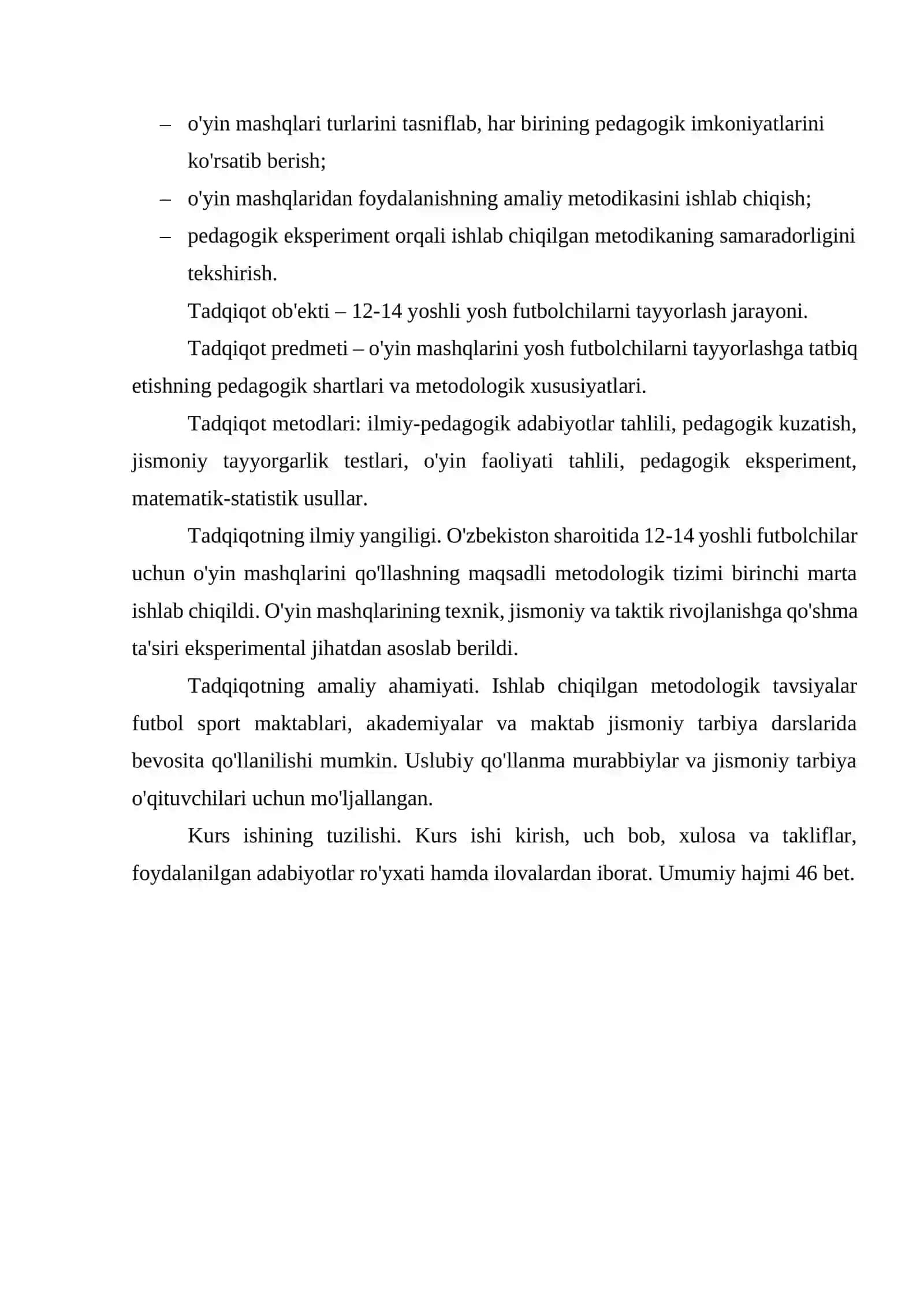 Yosh futbolchilarni tayyorlashda o'yin mashqlarining pedagogik ahamiyati 4