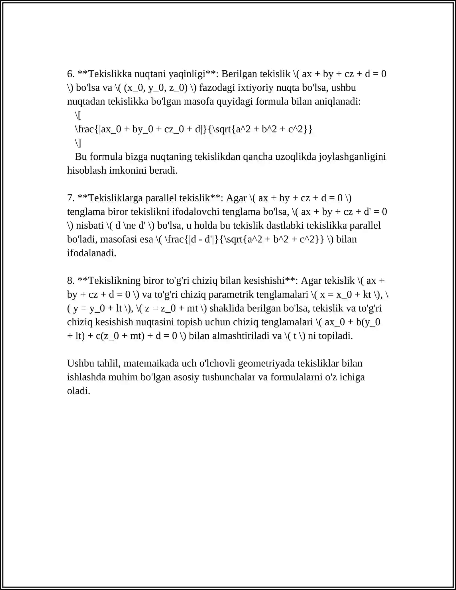 FAZОDA TЕKISLIKNING TЕNGLAMALARI 4