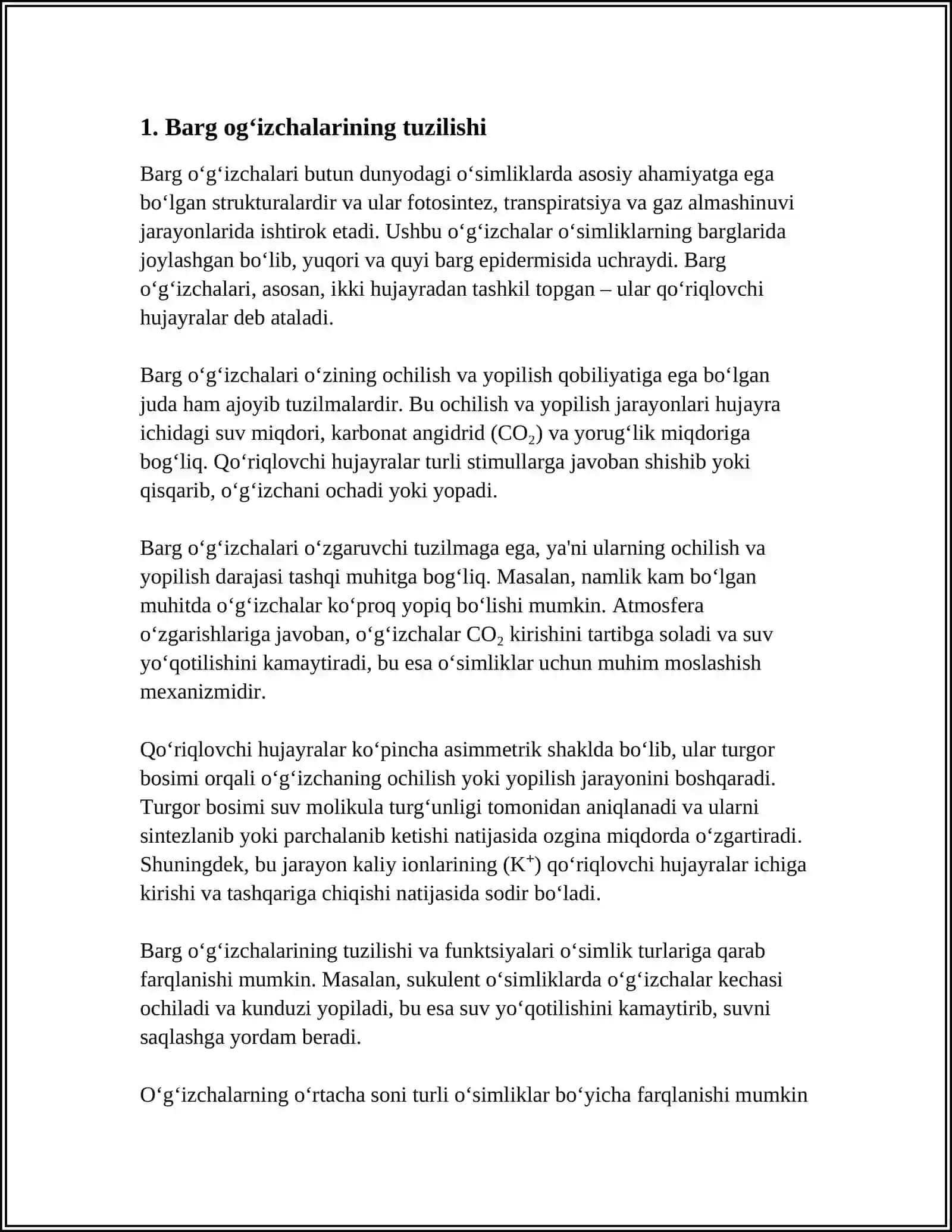 BARG OGʻIZCHALARINING OCHILISH DARAJASINI INFILTRASIYA USULIDA ANIQLASH 4
