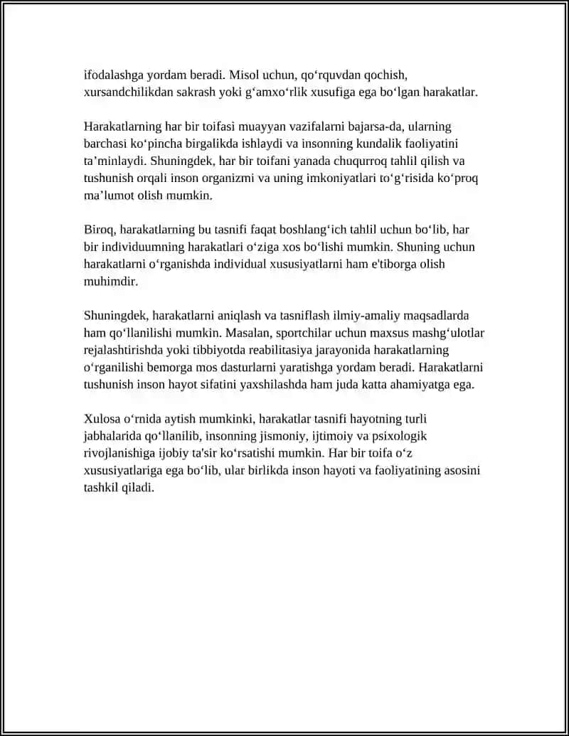 HARAKATLARNING TAVSIFI 4