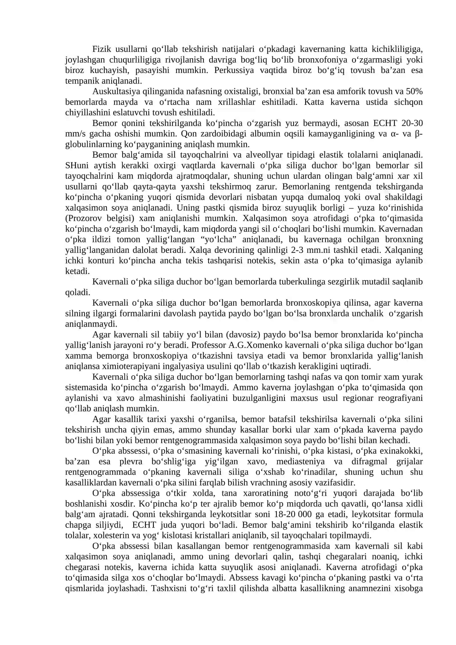 Kavernali (kavernali) oʻpka sili 4