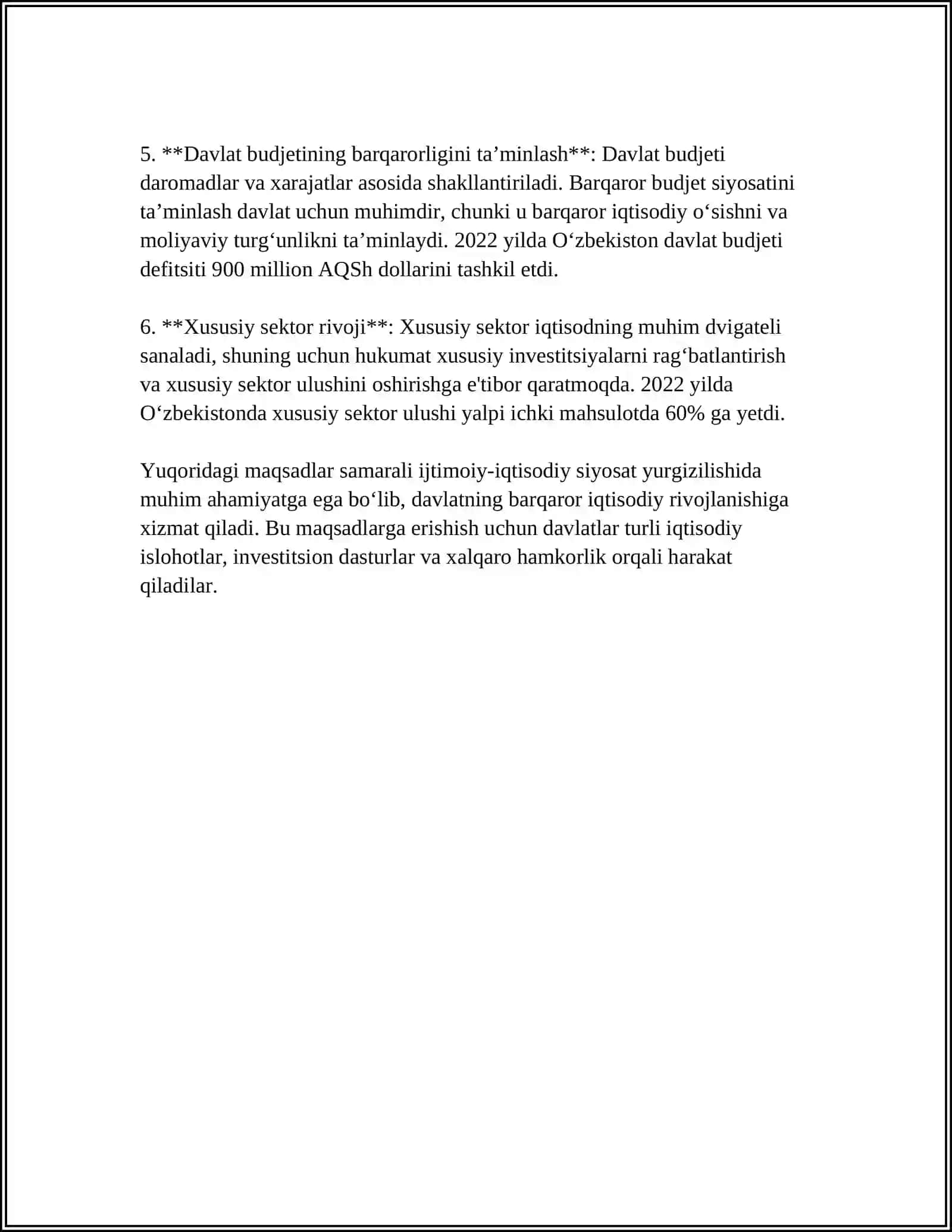 IJTIMOIY-IQTISODIY SIYOSAT VA UNING MAQSADLARI 4