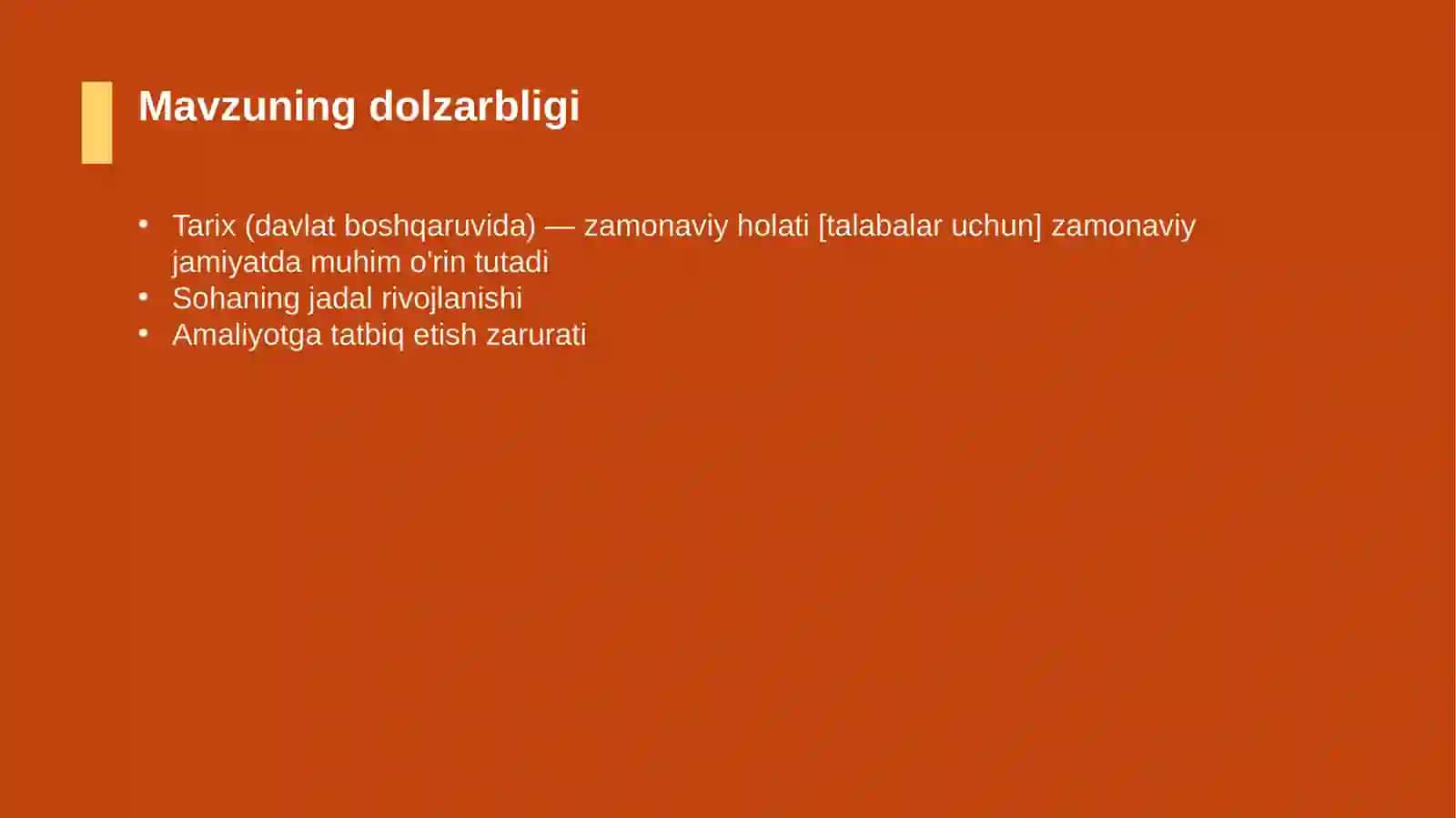 Tarix (davlat boshqaruvida) — zamonaviy holati [talabalar uchun] 4