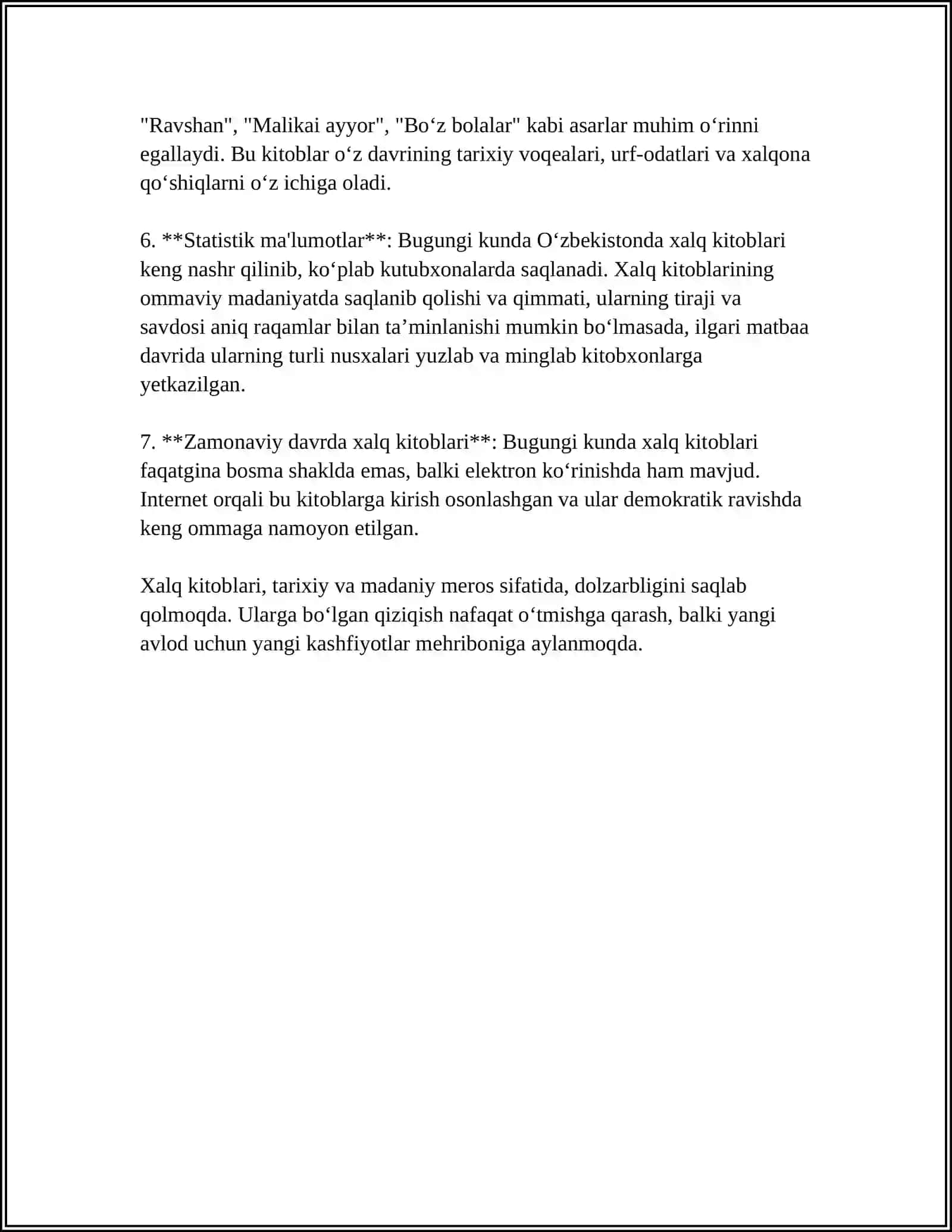 Xalq kitoblarining paydo bòlishi sabablari va adabiy jarayon 4