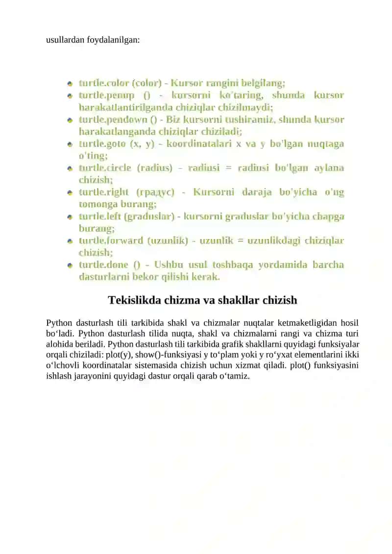 Python Dasturlash Tili Tarkibida Grafiklar Chizish va Ularni Qayta Ishlash 4