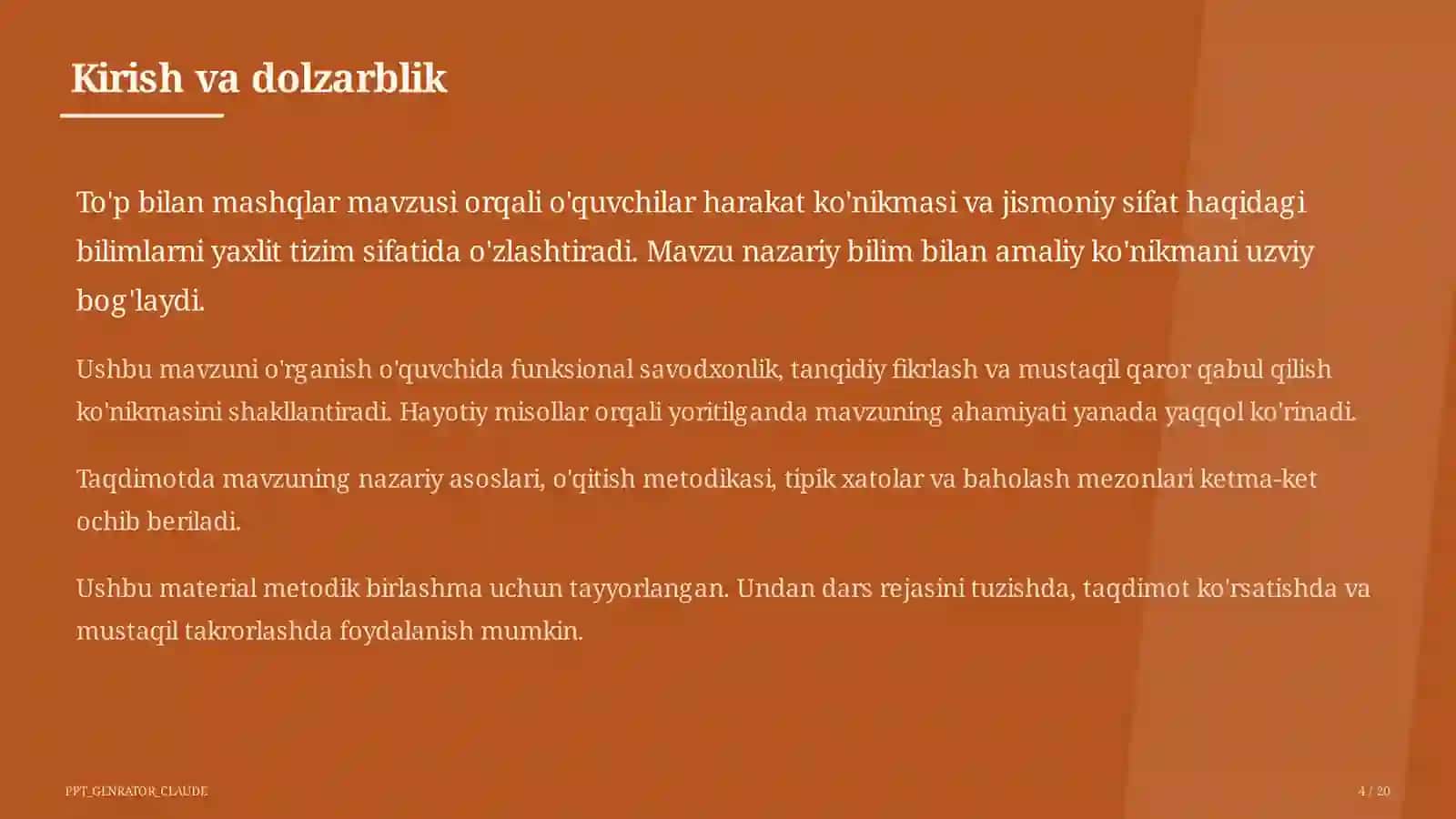 To'p bilan mashqlar (2-sinf) 4