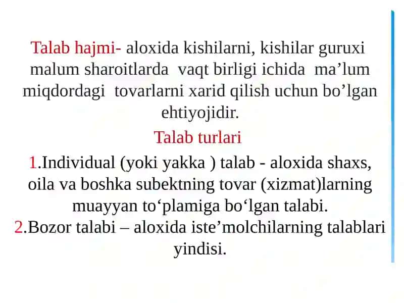 Mikro iqtisodiyotning asosiy kategoriyalari 4