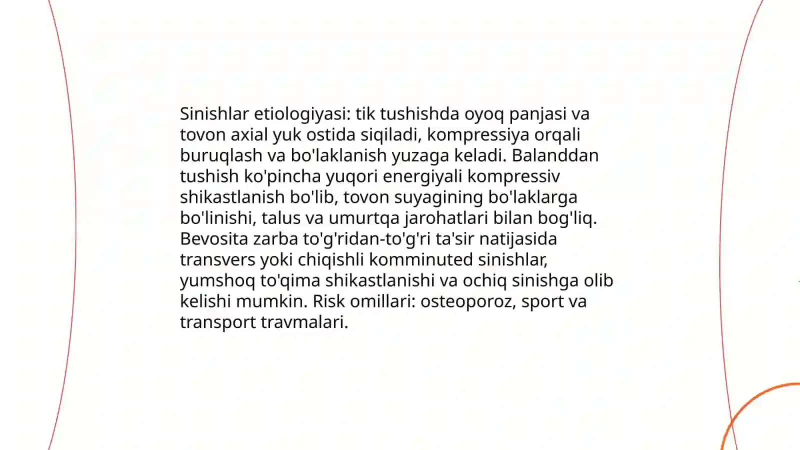 Oyoq panjasining va tovon suyagining ochiq va yopiq sinishlari klinik belgilari tekshirish usullari va davosi 4