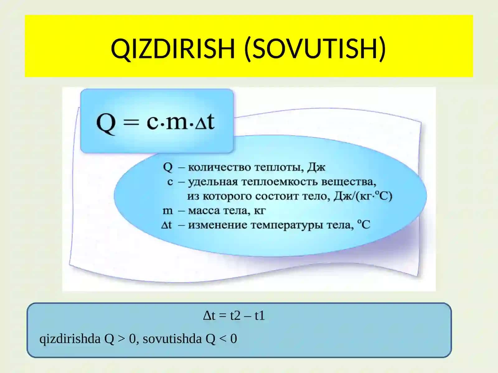 Fizika - Issiqlik miqdori va porshenli gaz masalalari (10-sinf) 4