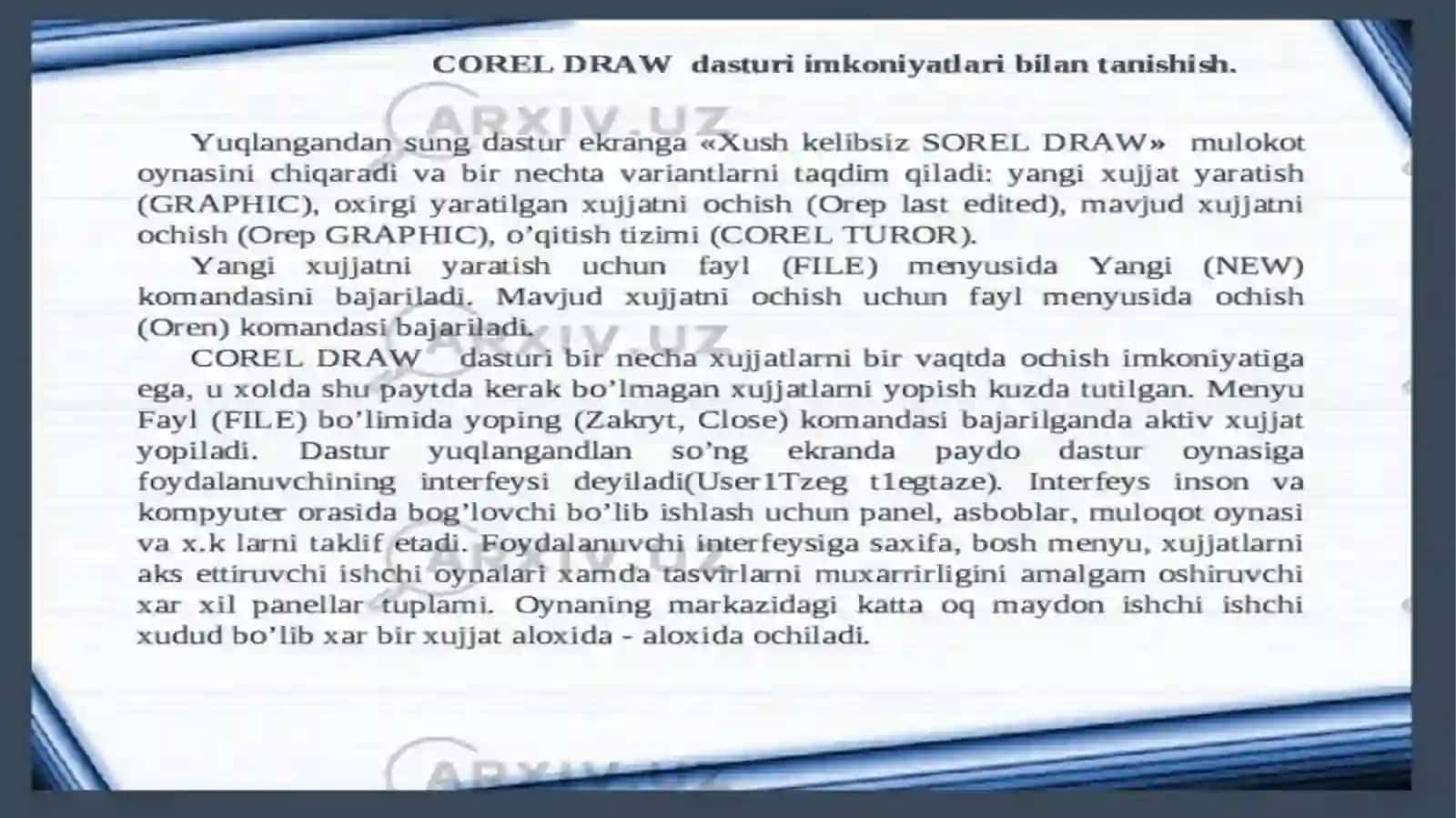 MOBIL TEXNOLOGIYALARNING GRAFIK IMKONIYATLARI MISOLIDA CORELDRAW DASTURLARIDA ISHLASH 4
