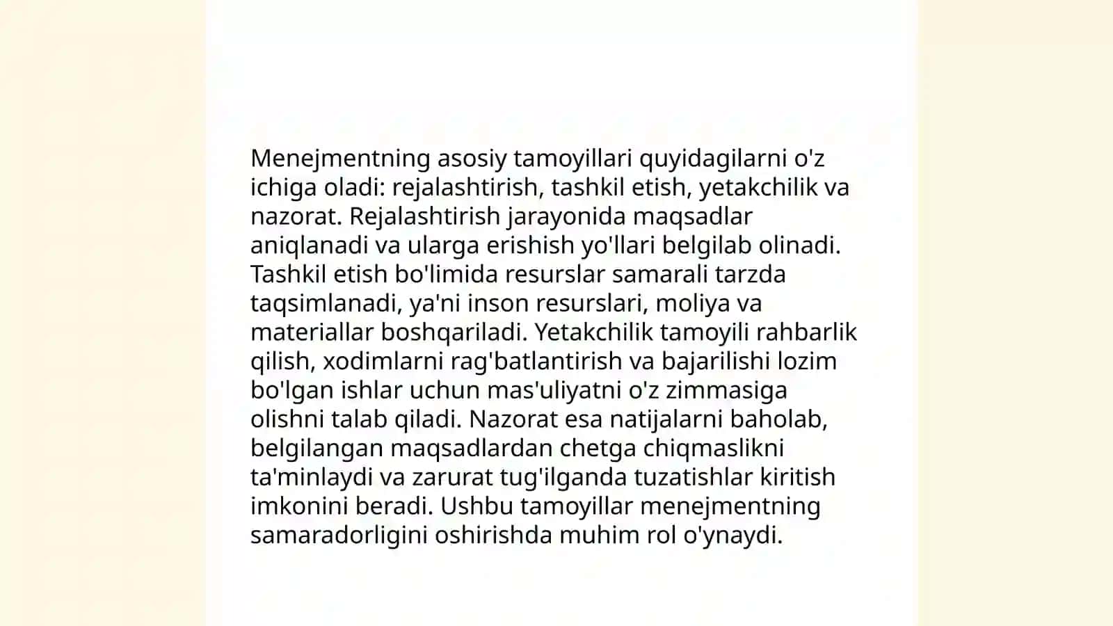 Boshqaruv subyekti va tabiati. Menejment funksiyalari 4