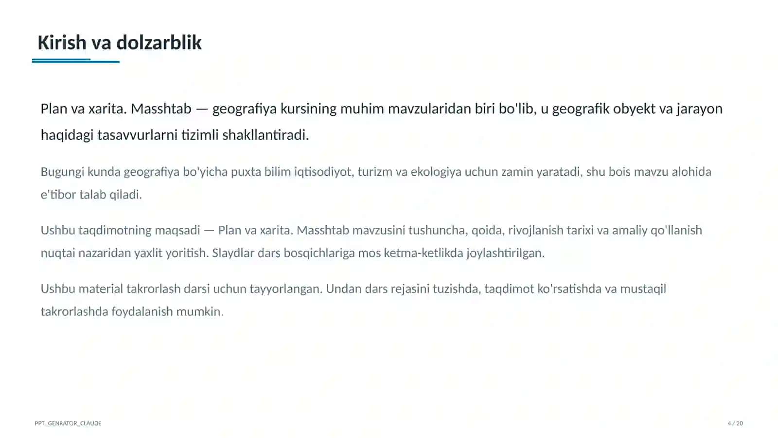Plan va xarita. Masshtab (5-sinf) 4