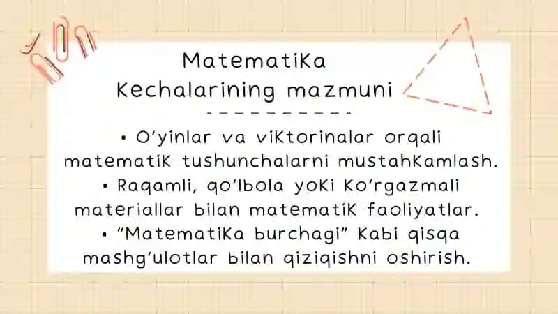 Boshlang‘ich sinflarda matematika kechalari va matematiklar bilan uchrashuvlar tashkil etish 4