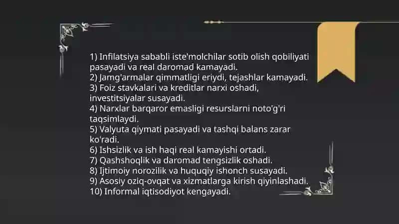 Infilatsiya va unga qarshi kurashish yo'llari 4