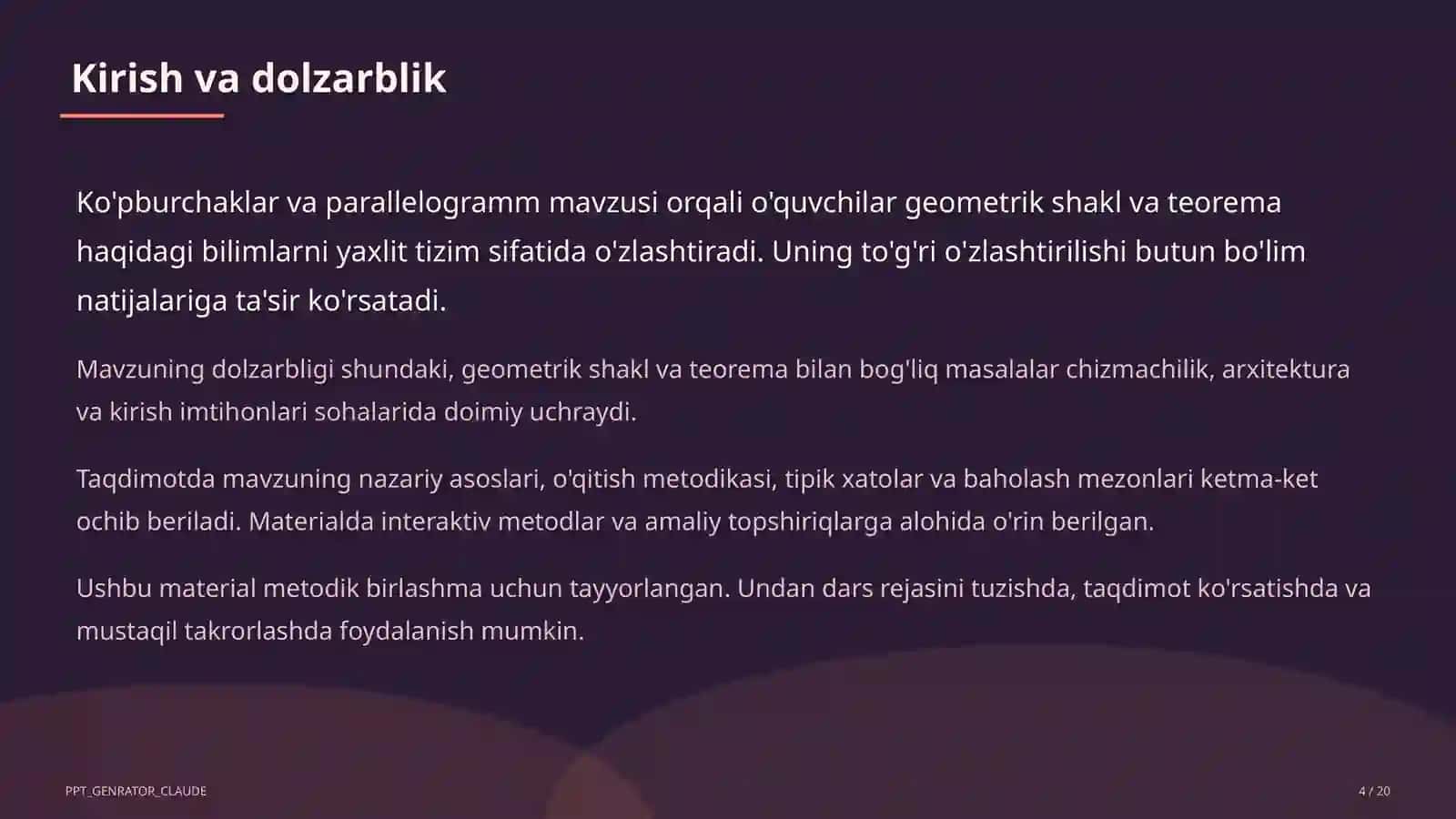 Ko'pburchaklar va parallelogramm 4