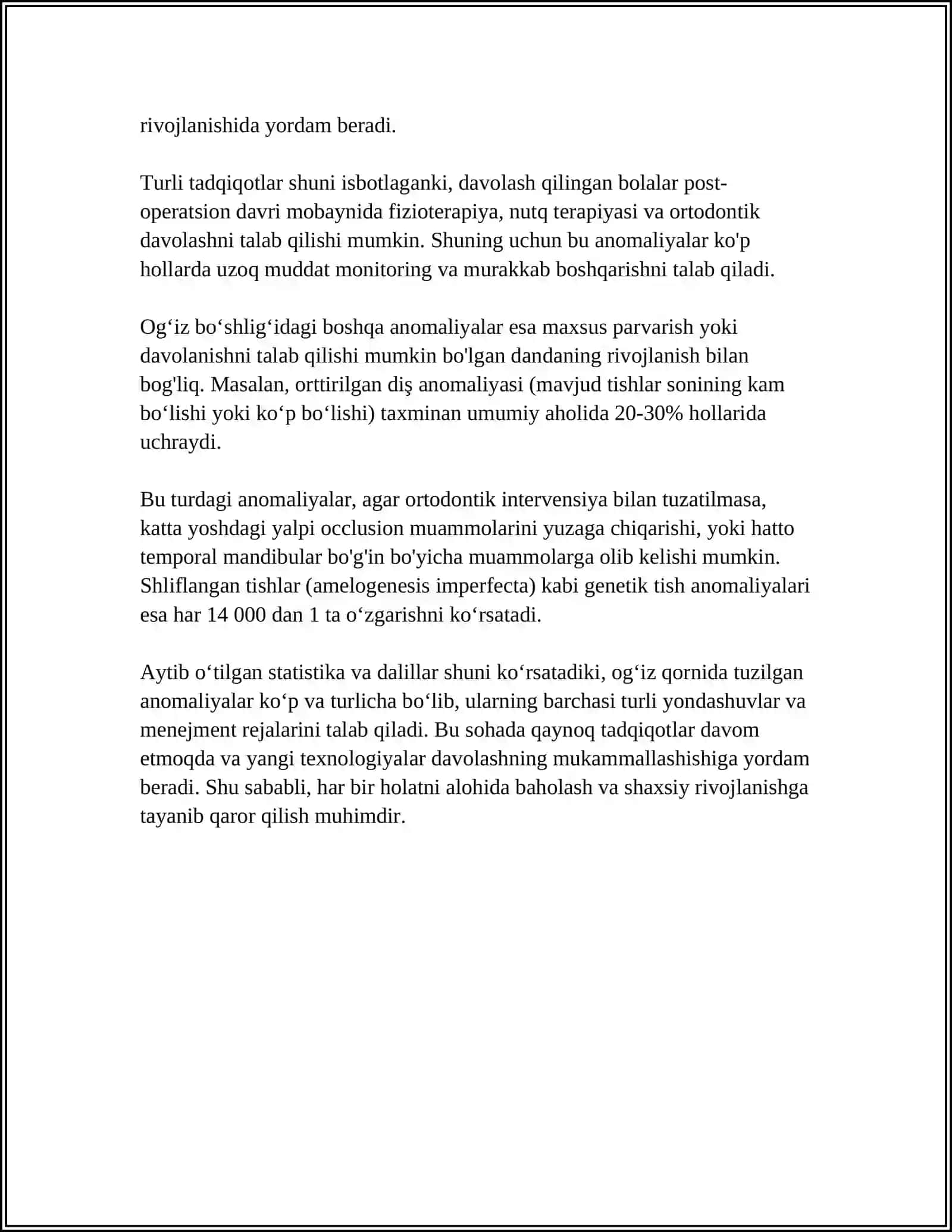Ogʻiz qornida tuzilgan anomaliyalar 4