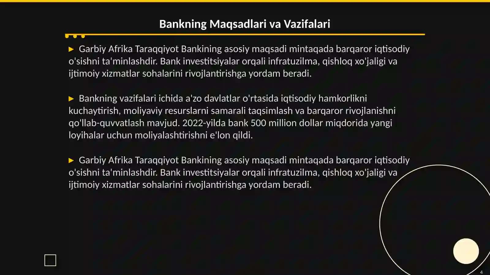 Garbiy afrika taraqqiyot banki 4