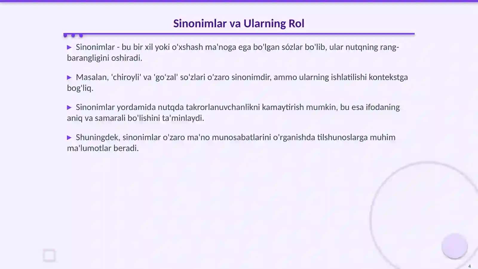 Sózlarning Ma'no Munosabatiga Kóra Turlari 4