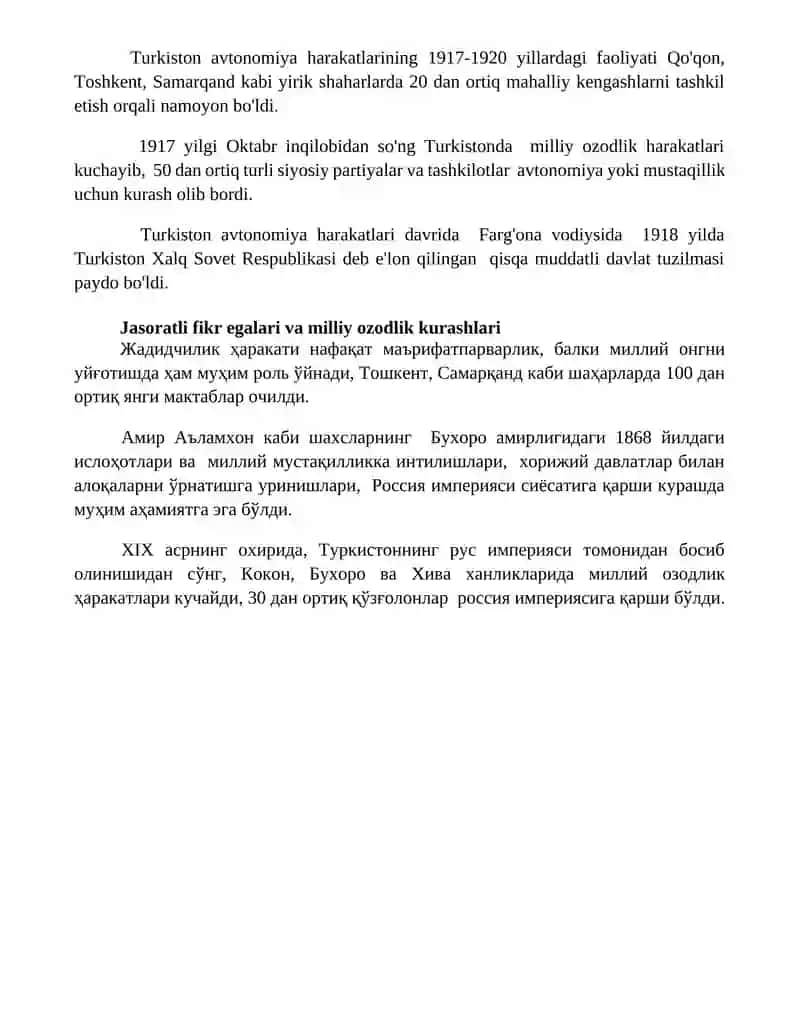 Oʻzbekistonda mustaqillik gʻoyalarining tarixiy asoslari 4