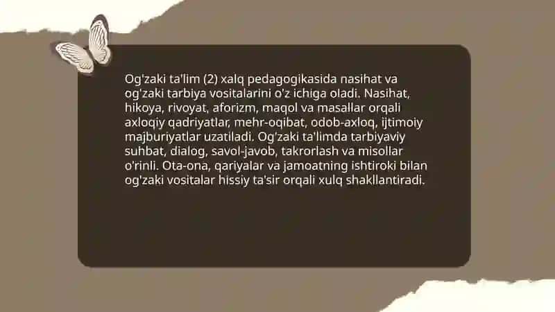 Xalq pedagogikasida tarbiya metodlari va vositalari 4