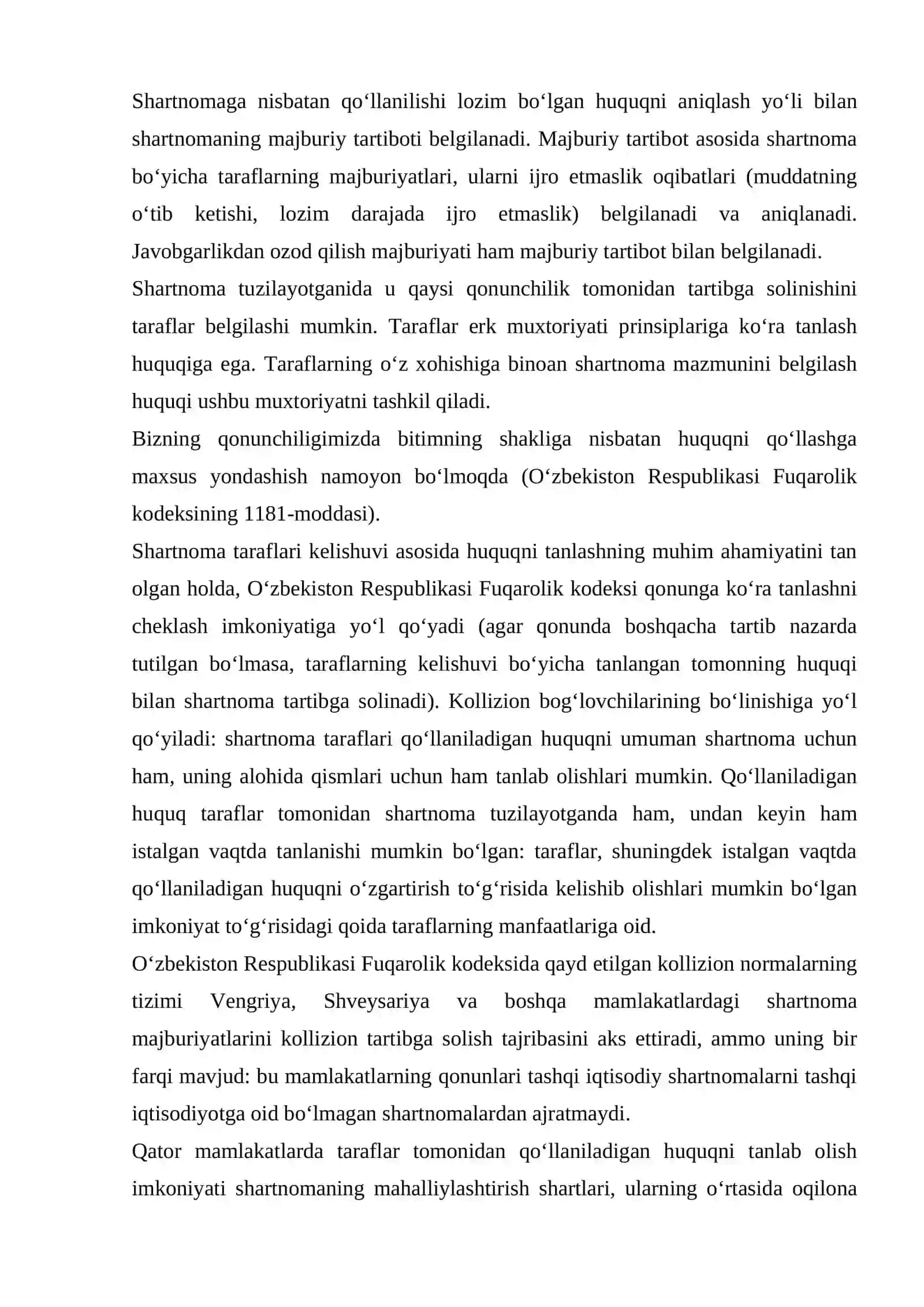 Bitimlarni Kollizion Masalalari. Elektron Shartnomalar va Smart Kontraktlar 4