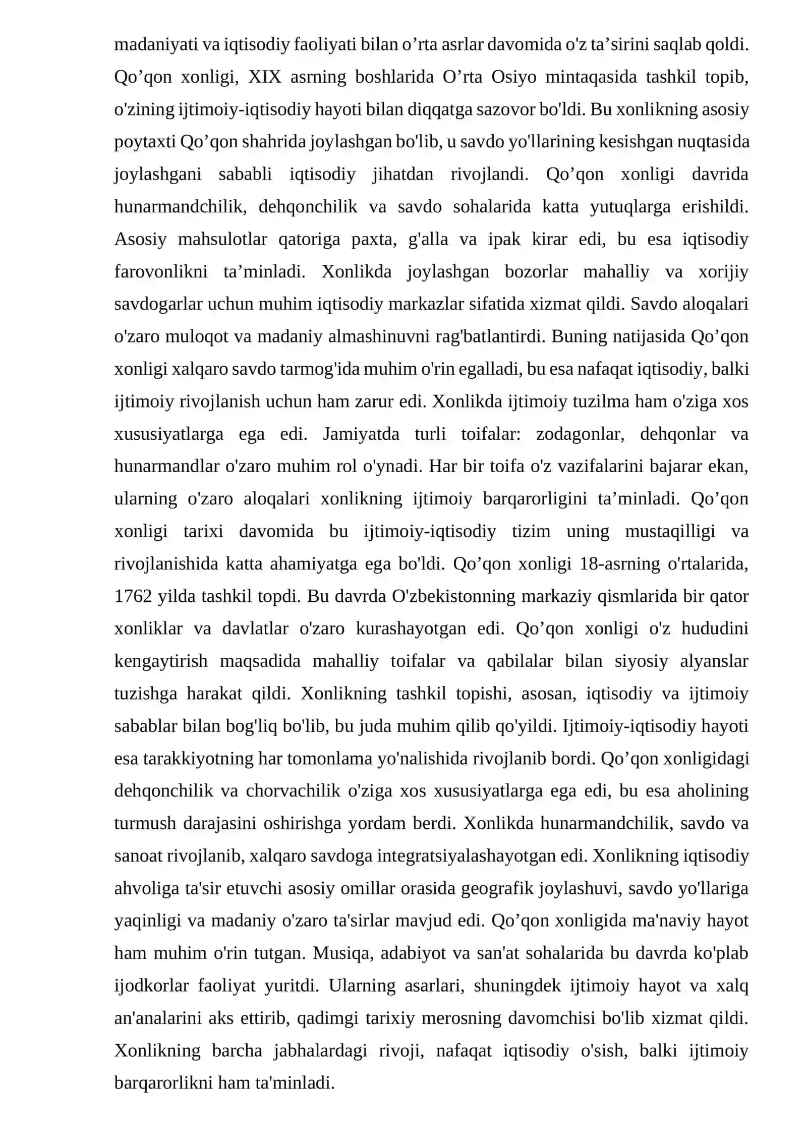 QO’QON XONLIGINING TASHKIL TOPISHI, UNING IJTIMOIYIQTISODIY HAYOTI 4