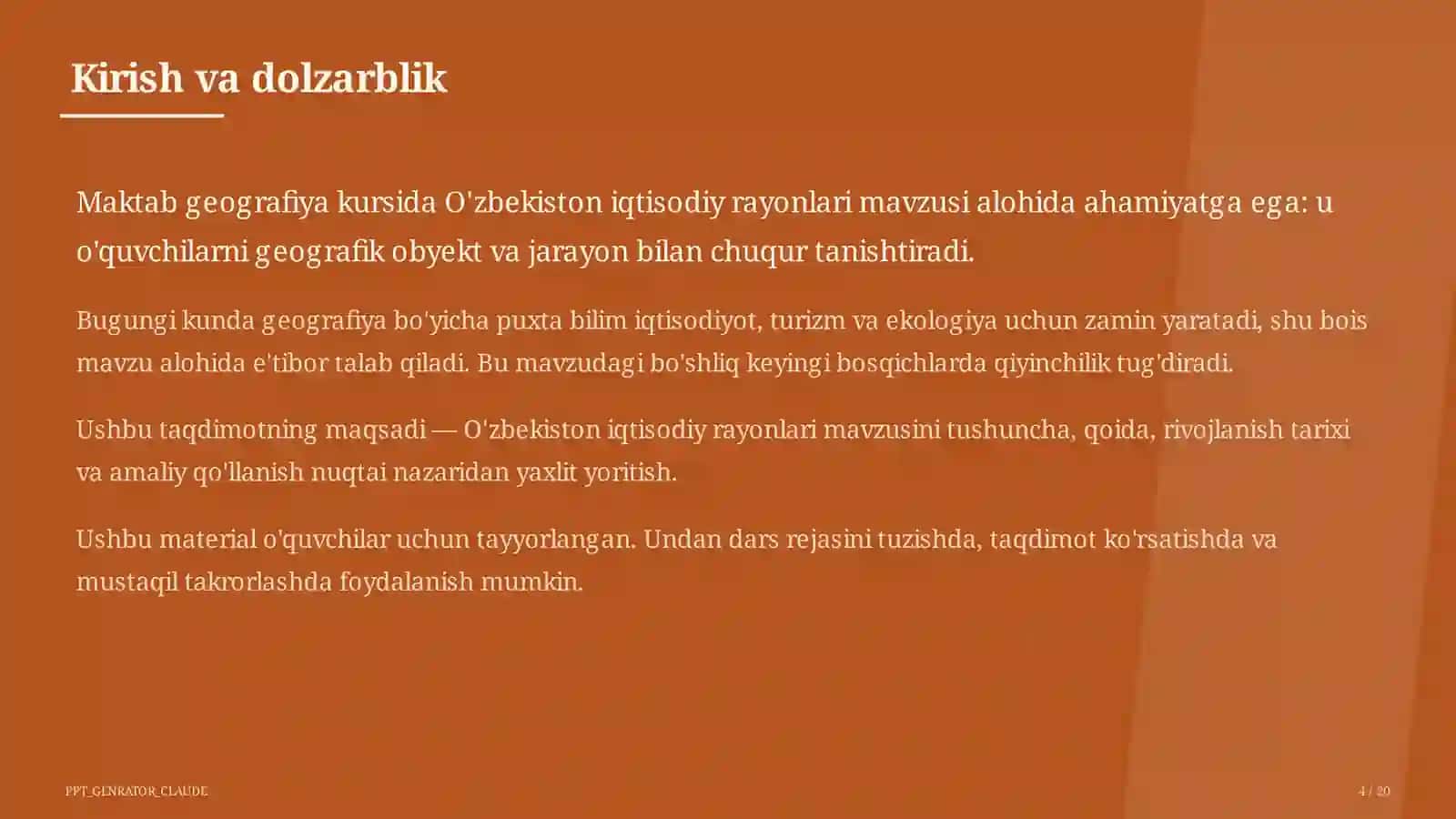 O'zbekiston iqtisodiy rayonlari (9-sinf) 4