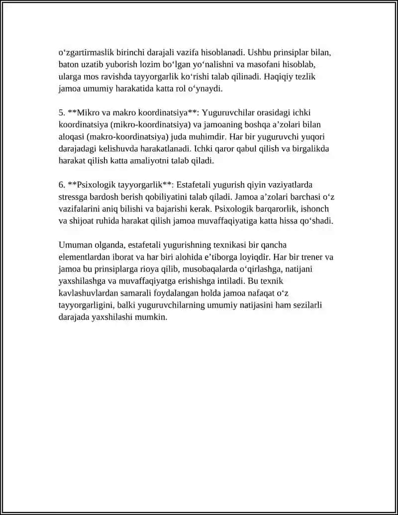 ESTAFETALI YUGURISH MASOFASINI TEXNIKASI 4