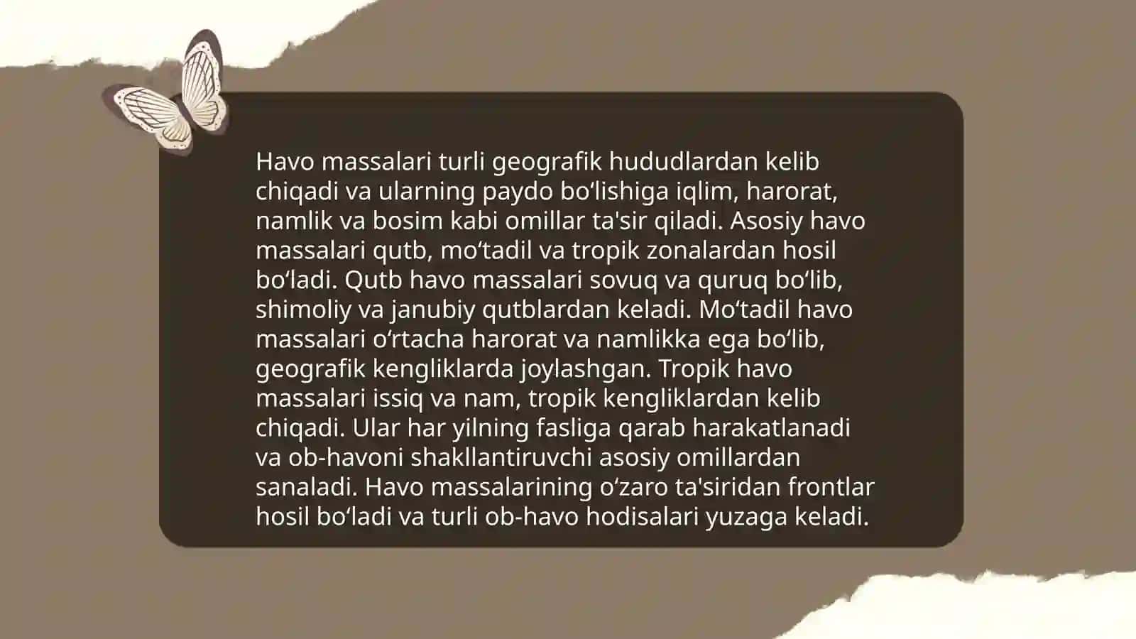 Havo massalarining geografik va termodinamik tasniflari 4
