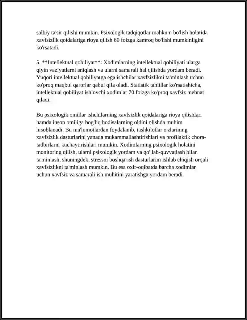 FAOLIYAT XAVFSIZLIGINI TA'MINLASHDA PSIXOLOGIK OMILLARNING AHAMIYATI 4
