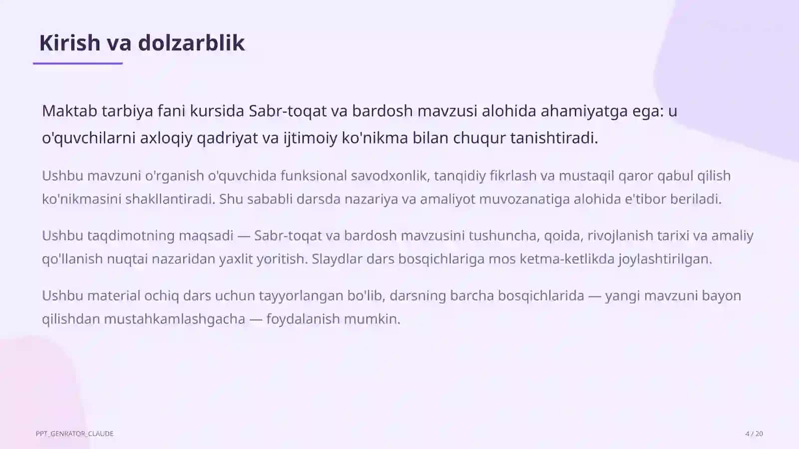 Sabr-toqat va bardosh (5-sinf) 4